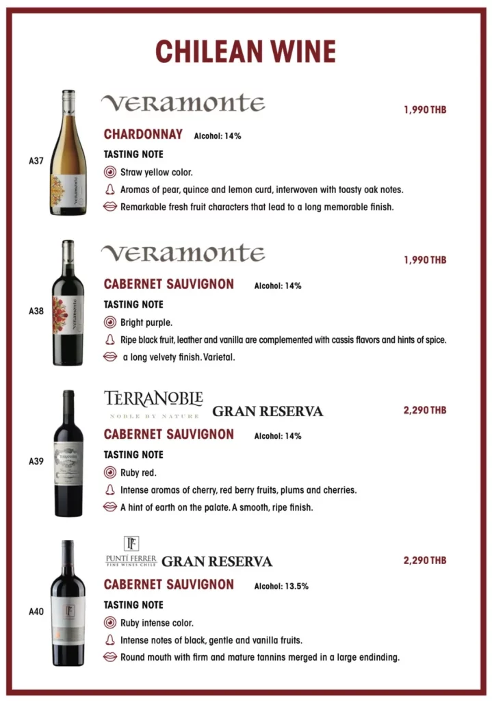 CHILEAN WINE A37-A40