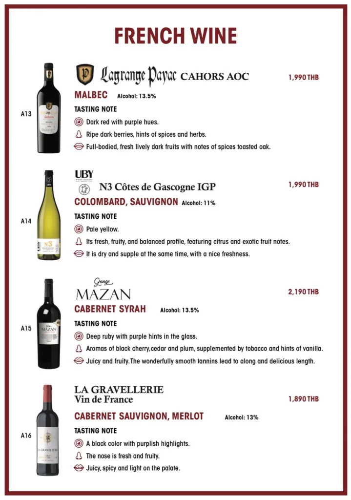 FRENCH WINE A13-A16