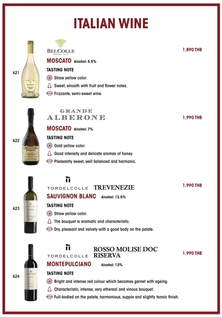 ITALIAN WINE A21-A24