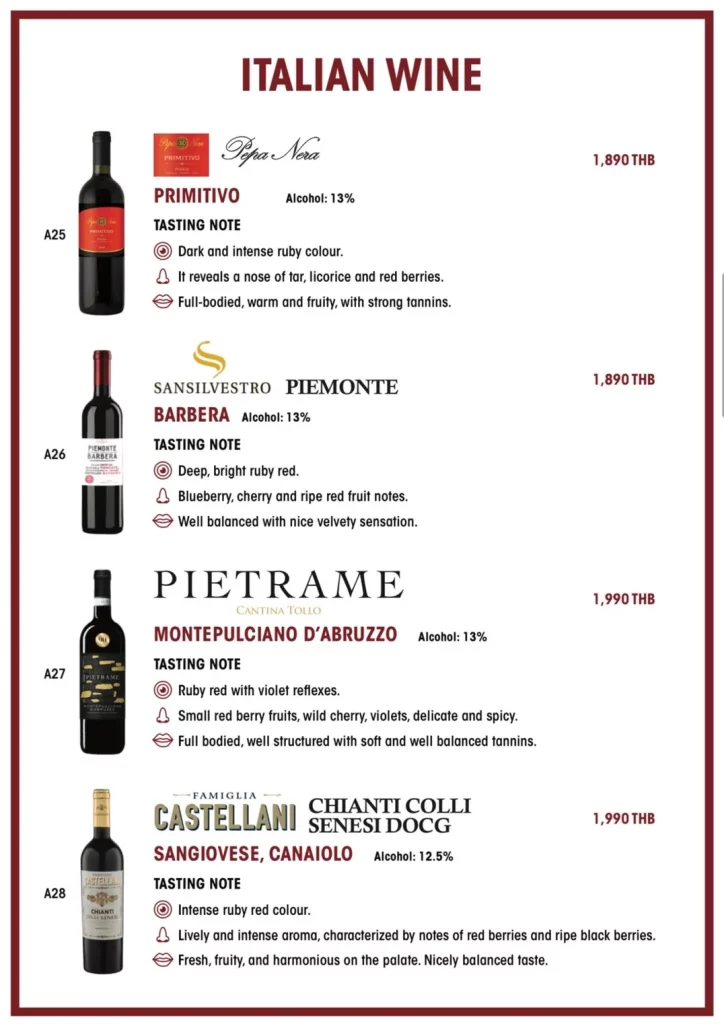 ITALIAN WINE A25-A28